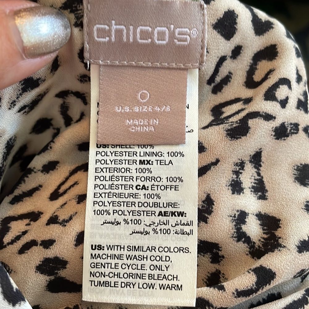 Chico’s leopard print split front double layer th… - image 10